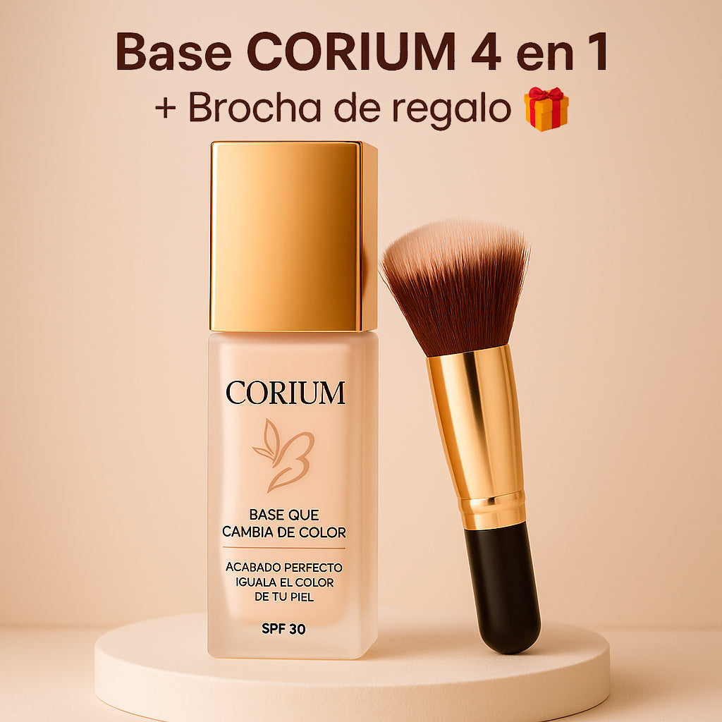 Base Maquillaje 4 en 1 Corium® + Brocha de Regalo